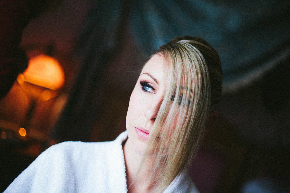 Portrait mariée lumiere chaude