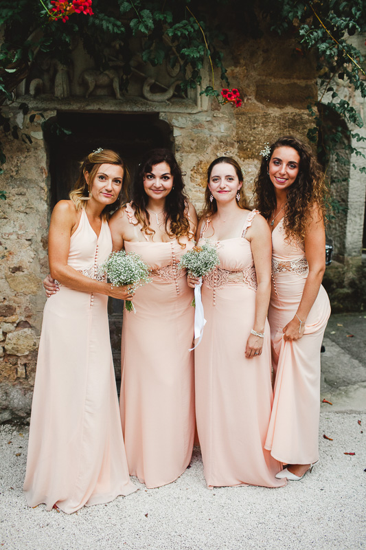 Demoiselles honneur robes roses