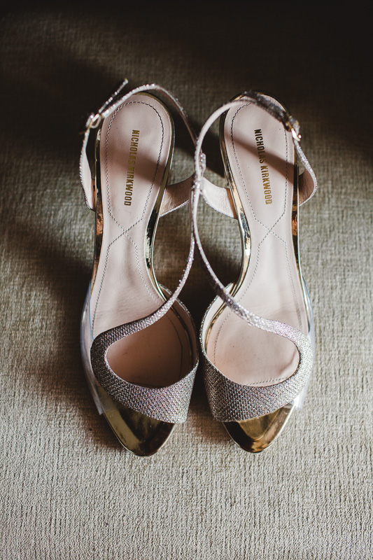 Chaussures mariée dorées