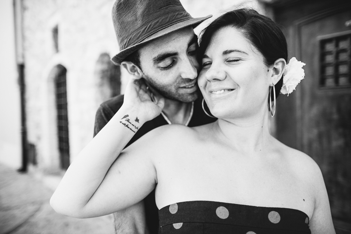 Shooting couple Vieil-Antibes noir et blanc